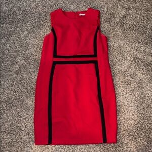 Calvin Klein Red and Black Women's Dress 16W